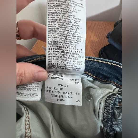 Levis Jeans Mens 559 Straight Leg Blue Cotton Denim 44 X 30 Work Pants - Picture 5 of 6